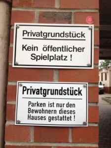 Privat kein spielen und parken